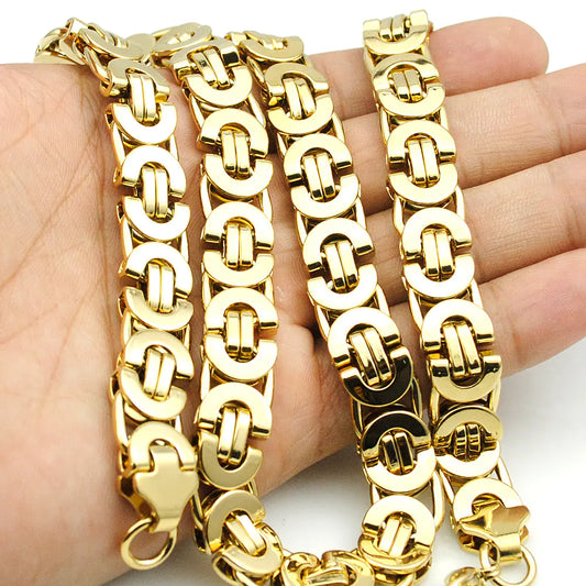 Conjunto de Collar de Acero de Titanio Bizantino para Hombres